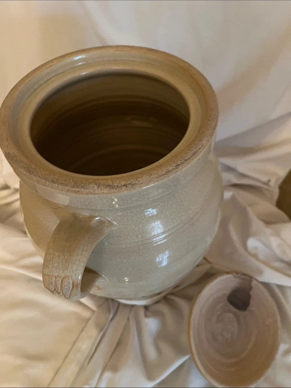 Handmade Glazed Ceramic Jar with Lid